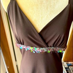 NWT INC  Brown iridescent Disk  Tank  Top Size L